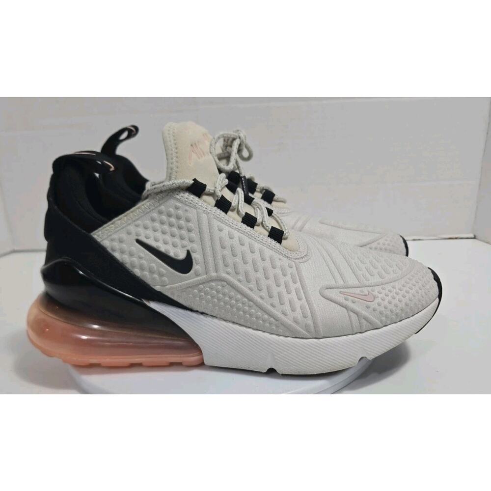 Nike Air Max 270 Women's Size 6 Running Shoes Light Bone/Black/Storm Pink